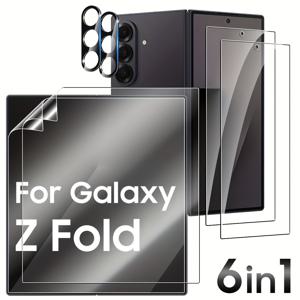TEMU 2+2+2 TPU 필름 + 2 강화 유리 패널 + 2 카메라 렌즈 보호 필름, 간편한 설치, 고화질 및 투명, 갤럭시 폴드 7 스크린 보호 필름에 적합