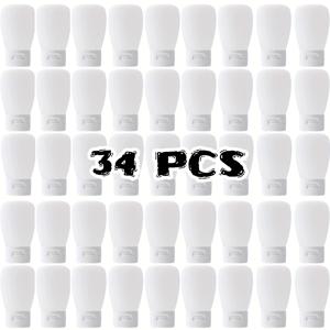 TEMU 34개 투명 리필형 플라스틱 스퀴즈 병 세트, 각 30ml (1Oz), 화장품용으로 디자인됨. 이 부드러운 튜브는 플립 캡이 포함되어 있으며 메이크업, 로션, 샴푸, 페이셜 클렌저, 바디 크림 및 목욕 용품에 적합합니다.
