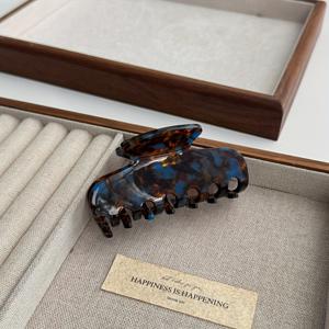 TEMU 8.5CM 중간 사이즈 헤어 클로 클립 상어 클립 헤어 액세서리 뒷머리 헤어 클립 대리석 패턴 플로럴 프린트 코스프레 젤리 컬러 시리즈 마카롱 컬러 시리즈 아세테이트 소재 다용도 우아한 성격 스위트 레트로 하이엔드 8개입
