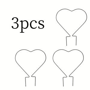 TEMU 하트형/원형 식물 덩굴대 3개 세트 - 경철, 캐주얼 스타일 실내외 정원용 지지대 스탠드 포함, 화분 식물, 잔디 관리, 집 꾸미기용 내구성 있고 가벼운 디자인, 식물 덩굴대형 스탠드