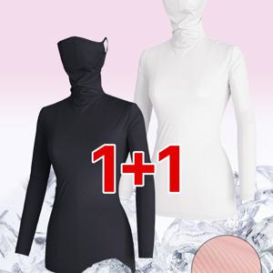 TEMU (1+1)( 2장세트! ) 여성 냉감 스포츠 이너웨어 여름 자외선차단 긴팔 쿨링 아웃도어 티셔츠(W6OPST13)