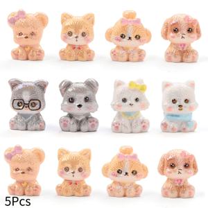 TEMU DIY 주얼리 제작용 수지 반려동물 테마 구슬 5개 세트, 강아지 모양 수제 반려동물 모양 구슬 모음, 지퍼 풀, 팔찌용 참, 공예 선물용 수지 구슬