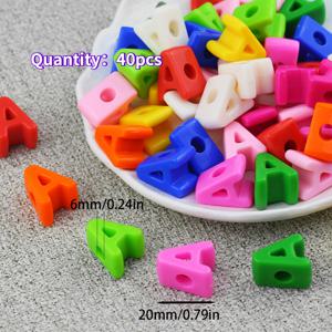 TEMU 40개 도파민 컬러 대구경 가로구멍 레터 스페이서 비즈, DIY 액세서리 제작용 - DIY 목걸이, 우정/커플 팔찌, 가방 고리, 펜 비즈, 의류 및 헤어 액세서리, 스터드/귀걸이 제작용 액세서리, DIY 수제 액세서리 재료에 적합
