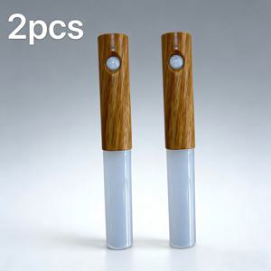 TEMU 스마트 모션 센서 조명 2개 | 배선 필요 없는 마그네틱 벽걸이형 | USB 충전식 LED 침대 옆 분위기 조명 | 3단계 밝기 조절, 침실, 계단, 복도, 캐비닛용, 소형 휴대용