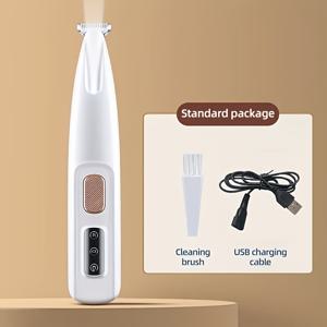 TEMU 애완견 발털 트리머, 고양이 및 강아지용 범용 저소음 전기 클리퍼, 35데시벨 저소음, 사람을 방해하지 않음, 정밀 발털 정리용 LED 조명 포함, IPX5, 전신 세척 가능, USB 고속 충전 애완동물 면도기