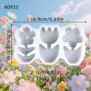 TEMU 레진 실리콘 몰드, 꽃 장식용, 입체 장식용, DIY 캔들 실리콘 몰드, 석고 장식용 실리콘 몰드, 홈 데코용 실리콘 몰드, 에폭시 레진 몰드 X0933/73
