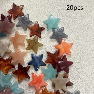 TEMU 20색 멀티컬러 21mm 매끄러운 다섯잎사귀 비즈 수제 주얼리 목걸이 휴대폰 체인 추가 장식 비즈 비즈 & 비즈 모음