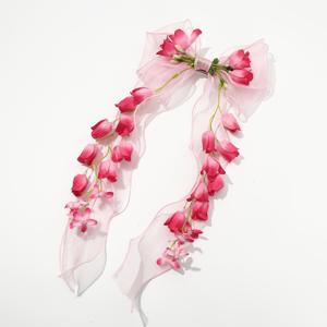 TEMU 1개 패셔너블하고 달콤한 튤 헤어 클립, 파란색 벨 타스슬, 봄 클립, 우아하고 클래식하며 다용도로 사용 가능, 여성용 , 결혼식, 외출 및 파티에 적합