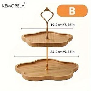 TEMU KEMORELA 나무 컵케이크 스탠드, 다층 서빙 트레이, 원형 직사각형 나무 컵케이크 타워, 서빙 디스플레이 스탠드, 크리스마스 디저트 쿠키 사탕 부페 스탠드, 파티 장식, 크리스마스 추가품, 주방 용품