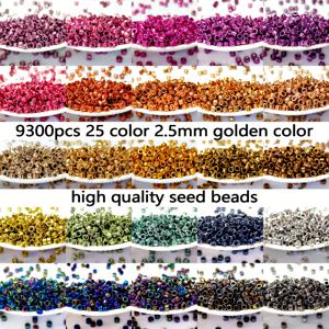 TEMU 9300개 세트 25가지 색상 2.5mm 델리카 비즈, 각각 균일한 불투명 단색 반투명 컴퓨터 기계 자수용 비즈, 핸드메이드 DIY 귀걸이, 팔찌, 목걸이, 균일한 프렌치 자수용