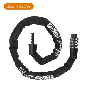 TEMU WEST BIKING 자전거 자물쇠 65cm/25.59인치 90cm/35.43인치 115cm/45.28인치 150cm/59.06인치 사이클링 체인 자물쇠 방범 자물쇠 전기자전거 자물쇠 4자리 비밀번호 자물쇠