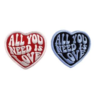 TEMU 2개 All You Need Is Love 패턴 패치, 웃긴 패치 자수 배지 (캡, 가방, 조끼, 재킷, 백팩용), 의류, 드레스, 모자, 청바지, 추가 장식