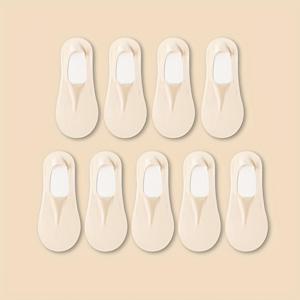 TEMU 여성용 여름 얇은 논쇼 보트 양말 9켤레, 단색, 로우컷, 미끄럼 방지, 논슬립 뒤꿈치