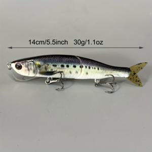 TEMU 사르디네 2단 낚시 미끼 멀티 조인트 스윔베이트 3D 눈 낚시 미끼 싱킹 인공 글라이드 베이트 14Cm 30G 싱킹 펜슬 미끼 팝퍼 바닷물 후크 스윔베이트 Pesca Plopper 롱 캐스트 휘퍼 바다 낚시 크랭크베이트 실리콘 미끼