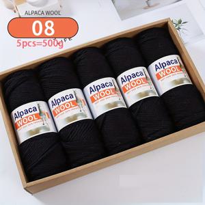 TEMU 알파카 울 245니들게이지 청키 원사 500g 대용량 1봉지, 다색상 가을/겨울 패션 재료 키트, DIY 뜨개질용, 수제 선물 만들기, 따뜻한 스웨터, 가디건, 코트, 스카프, 모자, 장갑, 바지, 무릎 보호대 제작용, 5볼/팩, 알파카 울 95%, 폴리에스터 5%