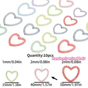 TEMU 10/20개 35/40/50mm 양파링 하트 모양 아크릴 장식 S목걸이 수제 비즈 뜨개질, 다용도 주얼리 재료 수제 주얼리 추가 장식 비즈