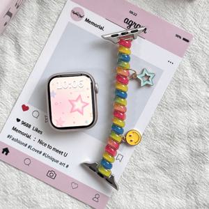 TEMU 애플워치 밴드 여성/남성용 스크러치 실리콘 스트랩 40mm 42mm 41mm 38mm 44mm 46mm 45mm 49mm, 귀여운 패셔너블 탄성 팔찌 손목 밴드 아이워치 밴드 시리즈 10/9/8/7/6 5/4/3/SE/2세대/울트라/2 스마트워치 추가