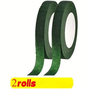 TEMU 2롤 그린 플로럴 테이프, 자가접착식 꽃잎 포장용, DIY 꽃 장식 및 웨딩 파티 소품에 적합