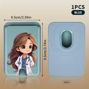 TEMU 아이폰 16, 15, 14, 13, 12 Pro Max PLUS MINI 시리즈에 적합한 간호사 테마 마그네틱 카드 홀더입니다. 강력한 마그네틱 지갑 및 카드 파우치가 특징이며 카드를 1-2장 보관할 수 있습니다.