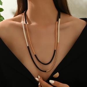 TEMU 1개 패셔너블 웨스턴 중동 멀티컬러 옥수수 체인 롱 목걸이, 아웃도어 웨어에 어울리는 모든 의상에 매치, 여성 데일리 올해-round 및 휴일 선물로 적합