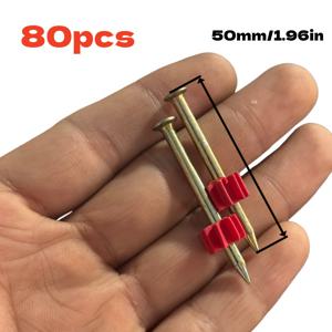 TEMU 80개 고강도 아연 도금 철제 벽돌 못 - 내구성 강한 탄소강 건설용 못, 매끄러운 샹크, 콘크리트, 드라이월, 홈 리모델링 및 전문가용, 건설용 못, 콘크리트 고정 못