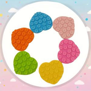 TEMU 랜덤 6개 흡착 컵 휴대폰 거치대, 실리콘 하트 모양, 양면 실리콘 흡착 컵 핸즈프리 휴대폰 스탠드, 핸즈프리 시청, 셀카 및 비디오 촬영에 적합, 가정용, 거울 및 샤워용, 아이폰 및 폰과 호환