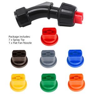 TEMU 110° 플랫 팬 스프레이 노즐, 0.1~0.6mm 분무기 노즐 팁 7개 세트, 교체용 붐 펌프 분무기 백팩, 정원 및 농업용 탱크 분무 장비용