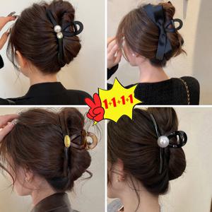 TEMU 1+1+1+1 여성용 13cm 대형 집게핀 /헤어핀 /빅사이즈 왕 헤어 집게핀 대형 올림머리 반묶음 머리집게 머리핀/머리핀(4P세트)
