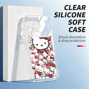 TEMU 휴대폰 케이스 - Sanrio 헬로키티 아이폰 17 Promax, 16 Plus, 17 Pro, 16, 15, 14, 13, 12, 11, 11 Pro, XS, XR, XS Max, Air 17 Pro, 8 Plus, 7 Plus 호환, 투명 TPU 보호 커버, 귀여운 만화 캐릭터 쉘, 충격 방지 풀커버