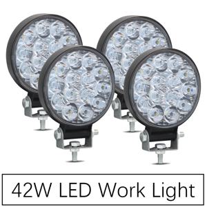TEMU 4개 LED 작업등 키트 - 3인치 48W 정사각형 또는 3인치 42W 원형 스팟빔 4개 중 선택 가능, 12V/24V 6000K, Jeep Wrangler, Ford F-150, TOYOTA Hilux, SUV, 트럭, ATV, UTV용, 범퍼, 그릴, 지붕, 안개등, 주행등으로 완벽