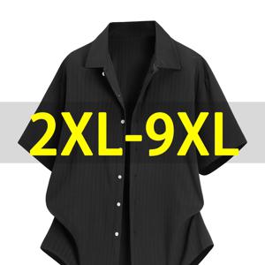 TEMU 남성용 빅 & 탈 반팔 셔츠 2XL-9XL, 여름용 가벼운 오버사이즈 루즈핏 반팔 셔츠, 캐주얼 스포츠 칼라 셔츠 비즈니스 캐주얼 웨어, 플러스 사이즈