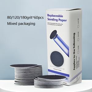 TEMU 혼합팩 3박스 80/120/180방*60개입 전동 풋파일 제거기, 각질 제거가 용이한 고급 풋 샌딩 디스크 - 교체용 샌딩 패드. 본 제품은 전동 풋파일이 포함되어 있지 않습니다.