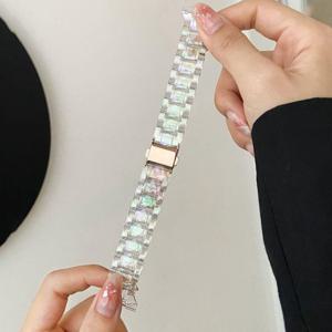TEMU 1개입 20mm/22mm 호환 무지개빛 투명 수지 시계 밴드, 삼성 7/6/5/4 40mm/44mm, 화웨이 워치, 피트빗, 가민 워치, 혼어(Honor)용 교체용 손목 스트랩, 남성/여성용, 생일/크리스마스 선물