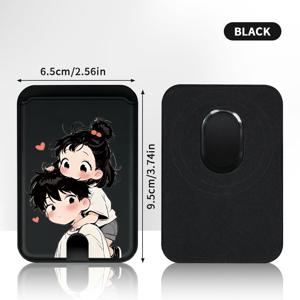 TEMU 커플 애니메이션 패턴 마그네틱 스냅 카드 홀더, iPhone 16/15/14/13/12 Pro Max/Plus/Mini 시리즈 호환. 강력한 자석 지갑/카드 파우치, 카드 1-2장 수납 가능