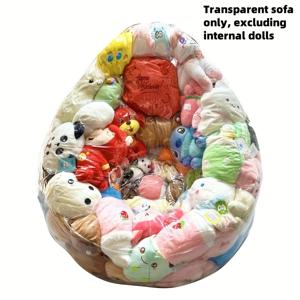 TEMU 물방울 모양의 인형 보관 소파, 넉넉한 디자인, 부드럽고 투명한 디스플레이, 실내외 사용 모두에 적합, 사진 촬영, 파티 장식, 공간 절약에 완벽, 정리용 보관 상자