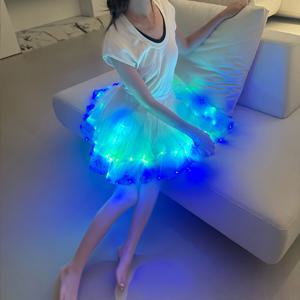 TEMU 신부 들러리, 결혼식, 축제, 무대 공연에 적합한 야광 LED 스커트. 결혼식, 무도회, 야간 외출, 테마 이벤트를 위한 편안하고 신축성 있는 파티 드레스. 배송 시 배터리는 포함되지 않음