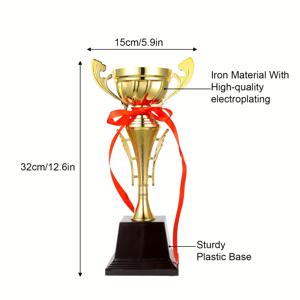 TEMU 1개 맞춤형 금속 축구 농구 깃털 볼 트로피, 골든 트로피, ABS 소재 철제, 대회 트로피, 축구 테니스 배구 탁구 댄스 승마 이벤트 명예 기념 트로피 제작