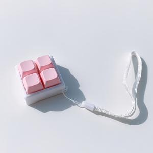 TEMU 4-In-1 핑크 사각 키보드 키체인, 키 체인, 키보드 클릭 키체인, 가방, 열쇠에 걸 수 있음, 18세 이상 성인 키체인으로 적합