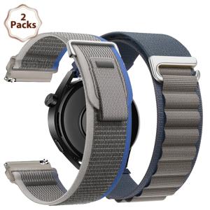 TEMU 2개입 22mm 20mm 나일론 스트랩, Huawei Watch 5 4 3 2 2E 스트랩, Amazfit GTR 47mm, Samsung Galaxy Watch 7/6/5/4/6Classic 44mm 40mm 45mm 46mm 42mm, Gear S3 Classic Frontier 스포츠 스트랩에 적합