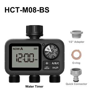 TEMU 2026 스마트 정원 급수 타이머 Eshico HCT-M08 | 비 지연 기능이 있는 3구역 디지털 관개 컨트롤러, 잔디, 파티오, 온실용 간편 설치