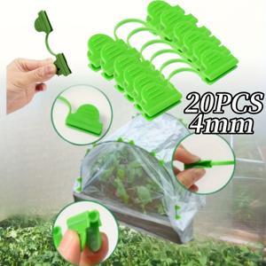 TEMU 튼튼한 플라스틱 온실 필름 홀더 20개, 4mm 파이프용 방풍 고정장치, 터널 및 미니 아치형 온실용, 강풍 방지