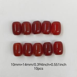 TEMU 천연 레드 아게이트 드럼 비즈, 혼합 사이즈 10mm×14mm/13mm×18mm, 10개 세트, 비즈워크 및 주얼리 제작용