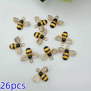 TEMU 검은색과 노란색 에나멜 디테일이 특징인 26개 황금 꿀벌 참 세트 - 목걸이, 팔찌 및 귀걸이에 적합한 정교하게 제작된 펜던트 - 크리스마스, 추수감사절, 스승의 날 및 졸업식을 위한 완벽한 휴일 선물