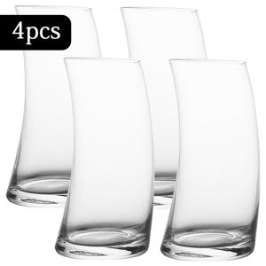 TEMU 2개/4개입 330ml/520ml 곡선 투명 유리 음료 컵 - 예술적인 물결 모양의 투명 물 및 주스 글라스, 아이스 음료, 레몬 차, 칵테일, 스무디, 가정, 파티 및 여름 시원한 음료에 적합