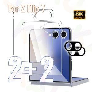 TEMU Samsung Galaxy Z Flip 7 호환 4-in-1 액정 보호 필름 및 카메라 렌즈 보호 필름 - Z Flip 7 화면 보호, Galaxy Z Flip 5/6, 초고부드러운 지문 방지 코팅에 적합
