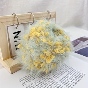 TEMU 1개 100g 멀티컬러 혼합 원사, 우븐 니트 크로셰 실, 특별하게 부드러운 녹색 긴 푹신한 노란색 꽃 실, 가든 스타일 피부 친화적인 수제 실, DIY 크로셰 및 니팅 가방, 모자, 스카프, 스웨터, 액세서리 장식, 수공예 크로셰 프로젝트용