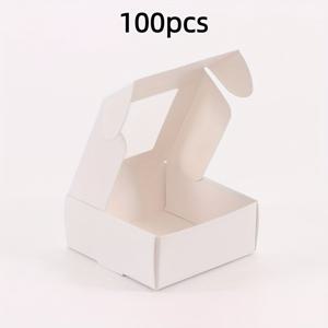 TEMU 펜던트, 반지, 팔찌, 배지, 브로치 및 소형 선물 포장용 100개 미니 크래프트 종이 쥬얼리 박스