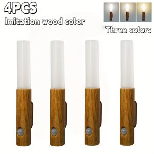 TEMU 4개 스마트 모션 센서 조명, 유선 없음, 자석 벽걸이, LED 침대 옆 야간 조명, 벽 장식 분위기 조명, Type-C 충전, 조절 가능한 3가지 색온도, 침실, TV 벽, 계단, 복도, 캐비닛에 적합, 컴팩트 & 휴대용, 핸드헬드/벽걸이, 다양한 색상 옵션, 복도 조명,캐비닛 조명,휴대용 조명,컴팩트 디자인,자석 마운트,조절 가능한 밝기