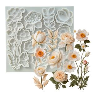 TEMU 1개 3D 꽃 실리콘 몰드, 클레이 몰드, DIY 레진, 에폭시 수지, 클레이, 휴일 장식, 주얼리 주형용, 발렌타인데이, 생일, 봄에 적합