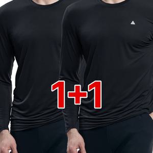 TEMU (1+1)( 2장세트! ) 남성 시원한 냉감 아웃도어 레이어드 쿨링 긴팔 라운드 티셔츠(M6OPST32)